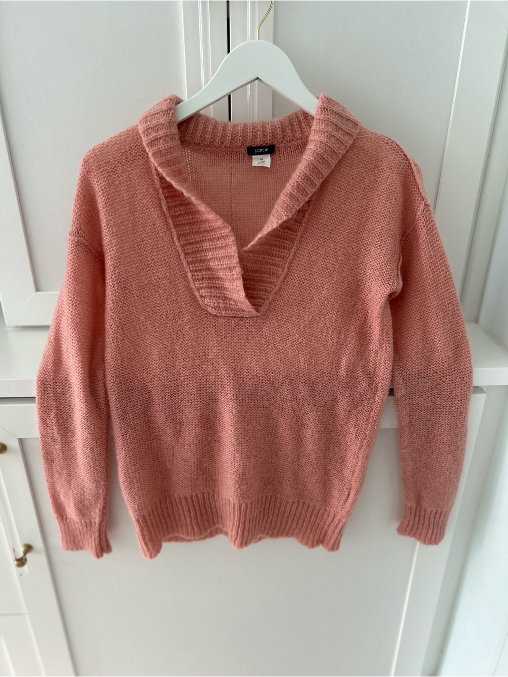 J. Crew Dusty Peach Shawl Collar Sweater XS